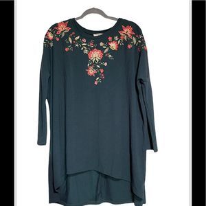 Umgee Embroidered Floral Dress tunic Size S